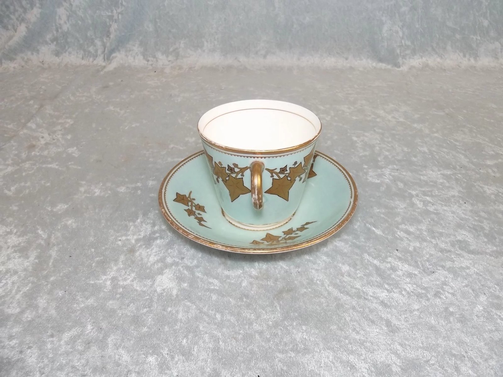 Circa 1880 Turquoise Gilt Cup & Saucer - Image 3