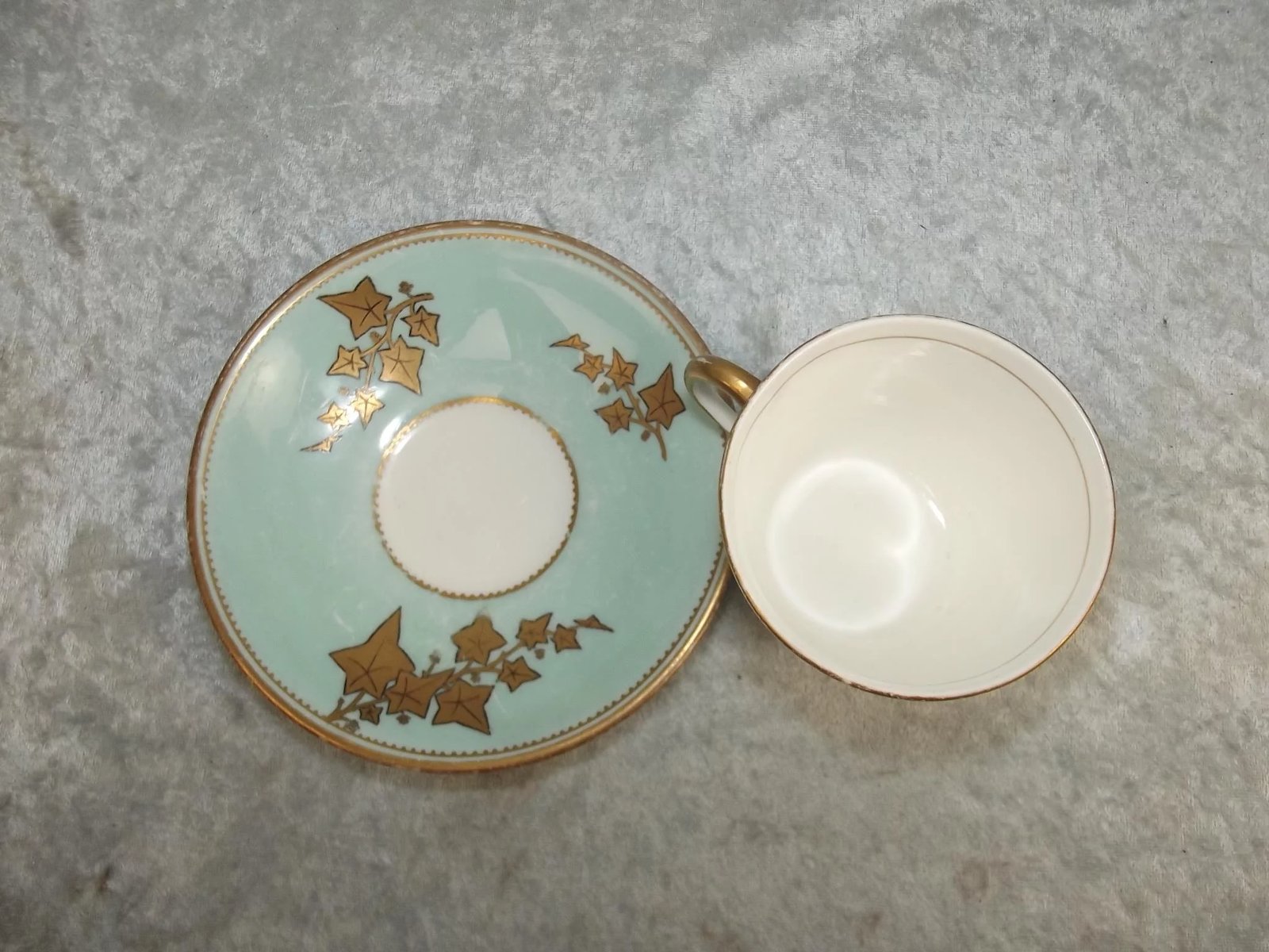 Circa 1880 Turquoise Gilt Cup & Saucer - Image 6