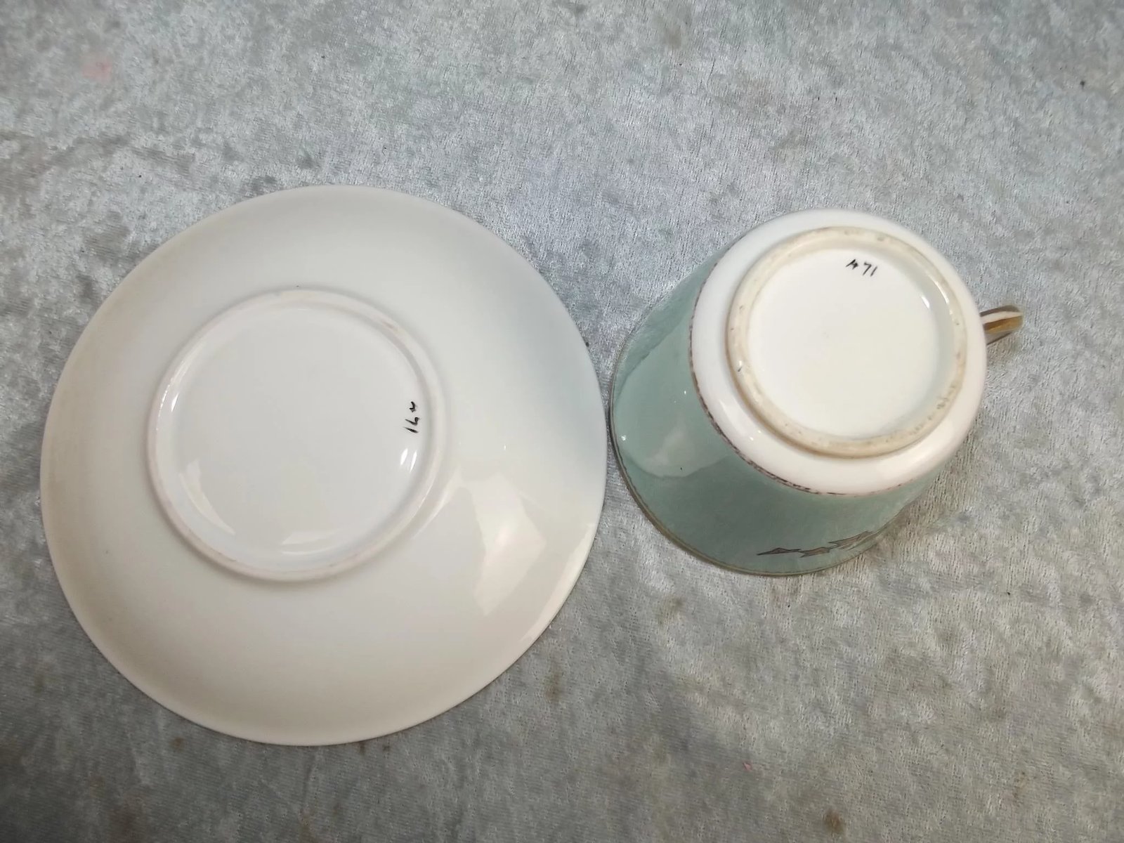 Circa 1880 Turquoise Gilt Cup & Saucer - Image 7