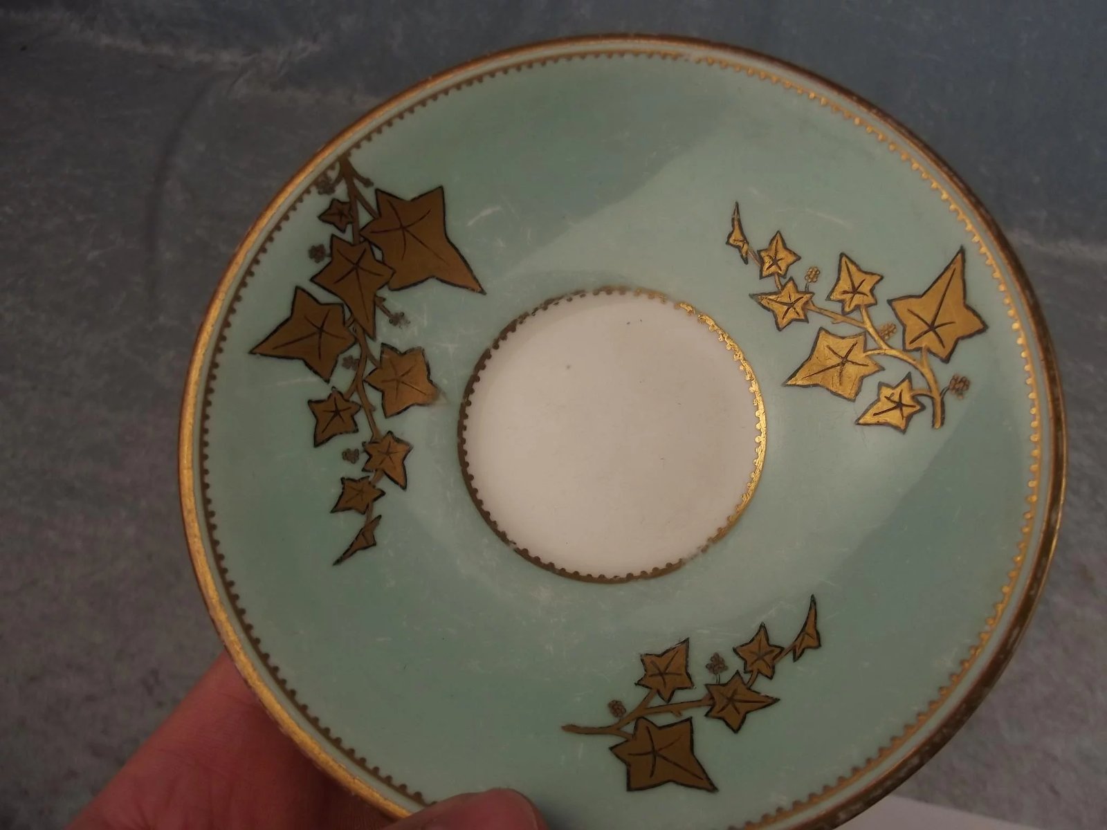 Circa 1880 Turquoise Gilt Cup & Saucer - Image 9