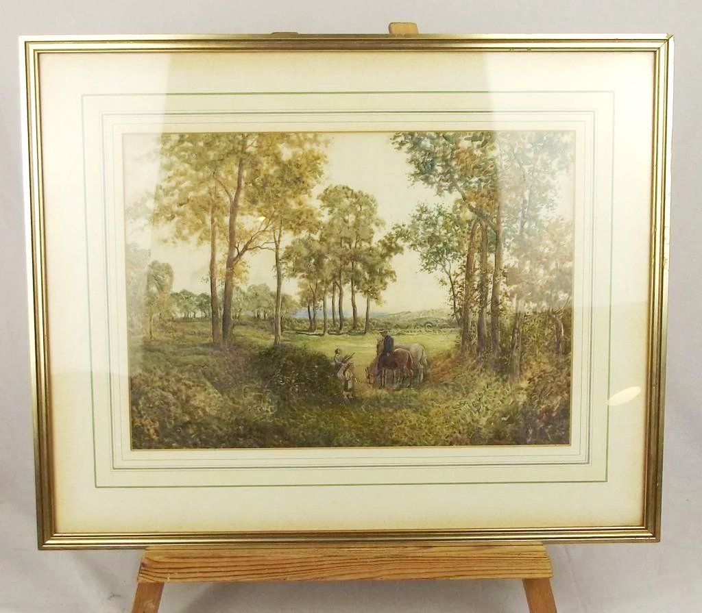 Circa 1885 Watercolour – Firewood Gathering – Walter Reynolds