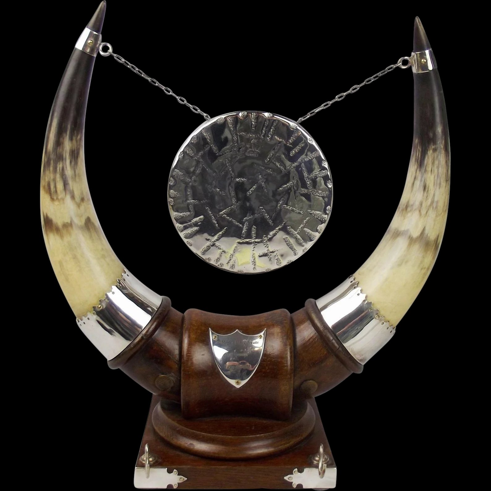 Circa 1888 Presentation Dinner Gong Given To Major E.L. Braithwaite – 13th Hussars