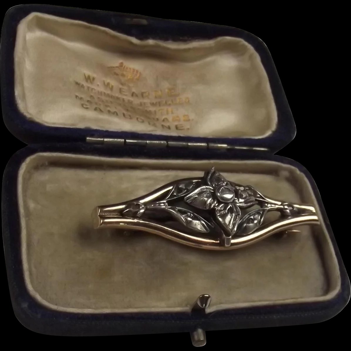 Circa 1894 Victorian Platinum And Diamond Brooch