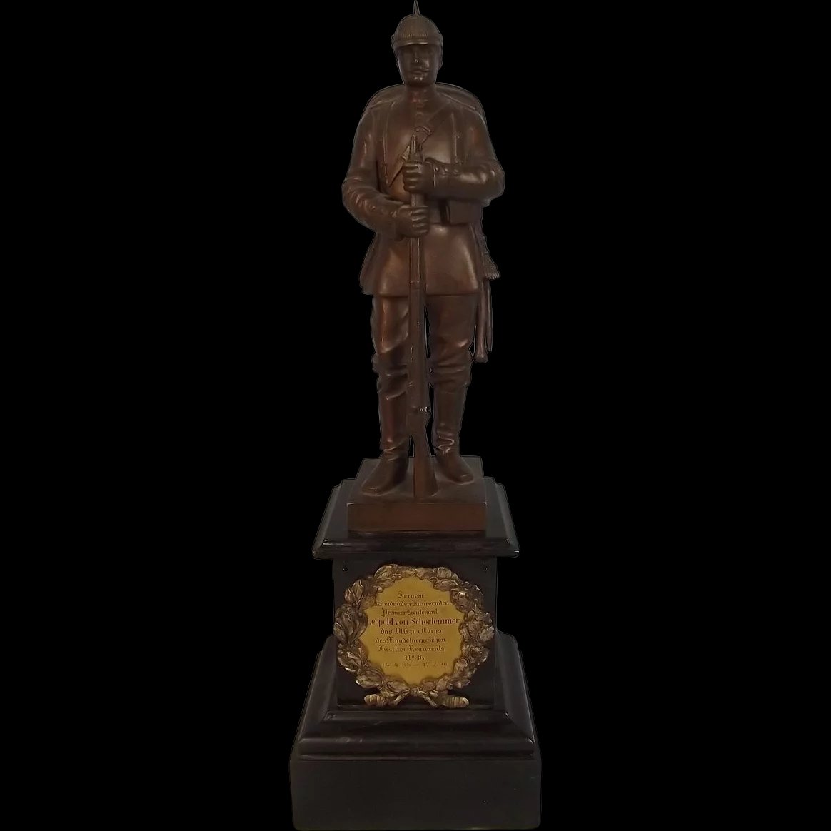 Circa 1896 Bronze Memorial Statue Of A German Soldier By R. Bellair & Co.