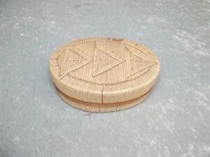 Circa 1900 Native American Oval Feather Quill Box