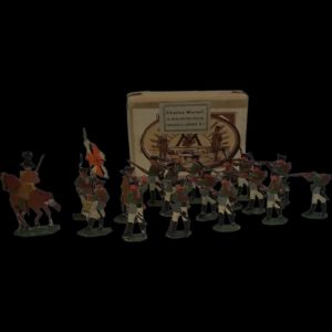 Circa 1900 Russian Infantry 1815 Vintage Tin Flat Soldiers by M.F. Ltd, Boxed