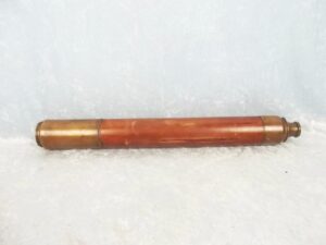 Circa 1900 Single Draw Light Mahogany Bound Telescope