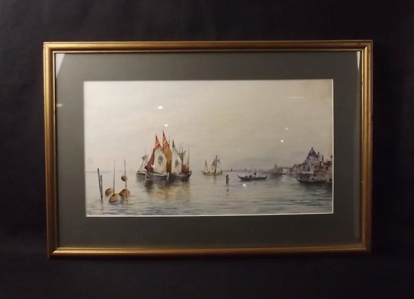 Circa 1900 Watercolour Of A Venice Scene By Edward Parrini - Image 2