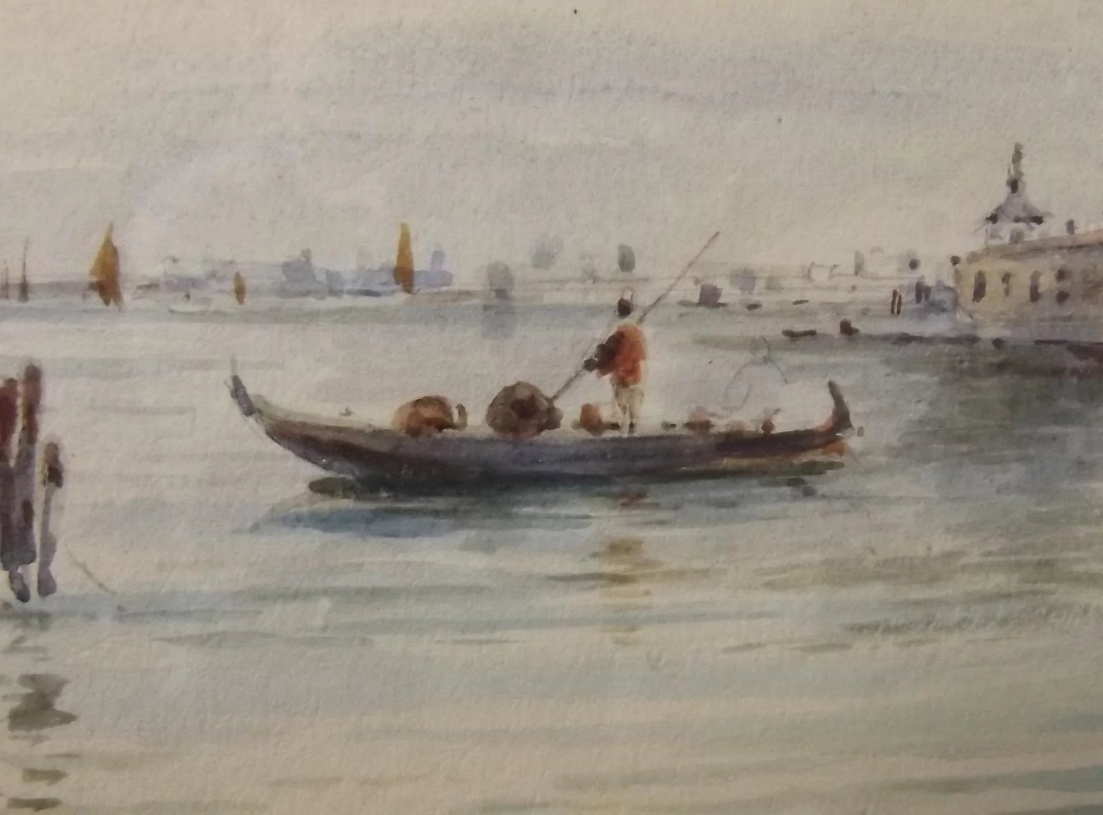 Circa 1900 Watercolour Of A Venice Scene By Edward Parrini - Image 6