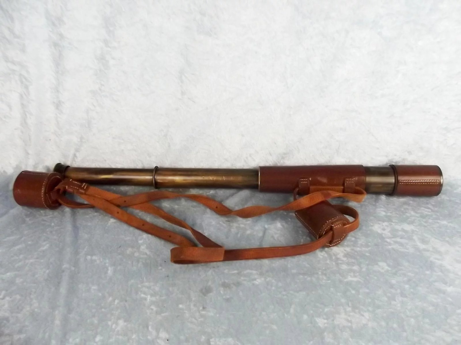 Circa 1910 Britannic & Co Three Draw Pocket Leather Bound Telescope - Image 2