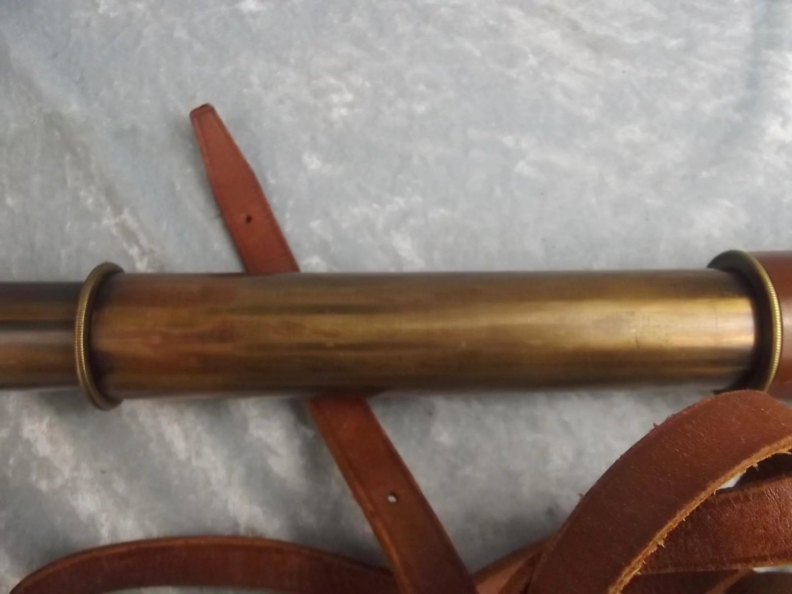 Circa 1910 Britannic & Co Three Draw Pocket Leather Bound Telescope - Image 4