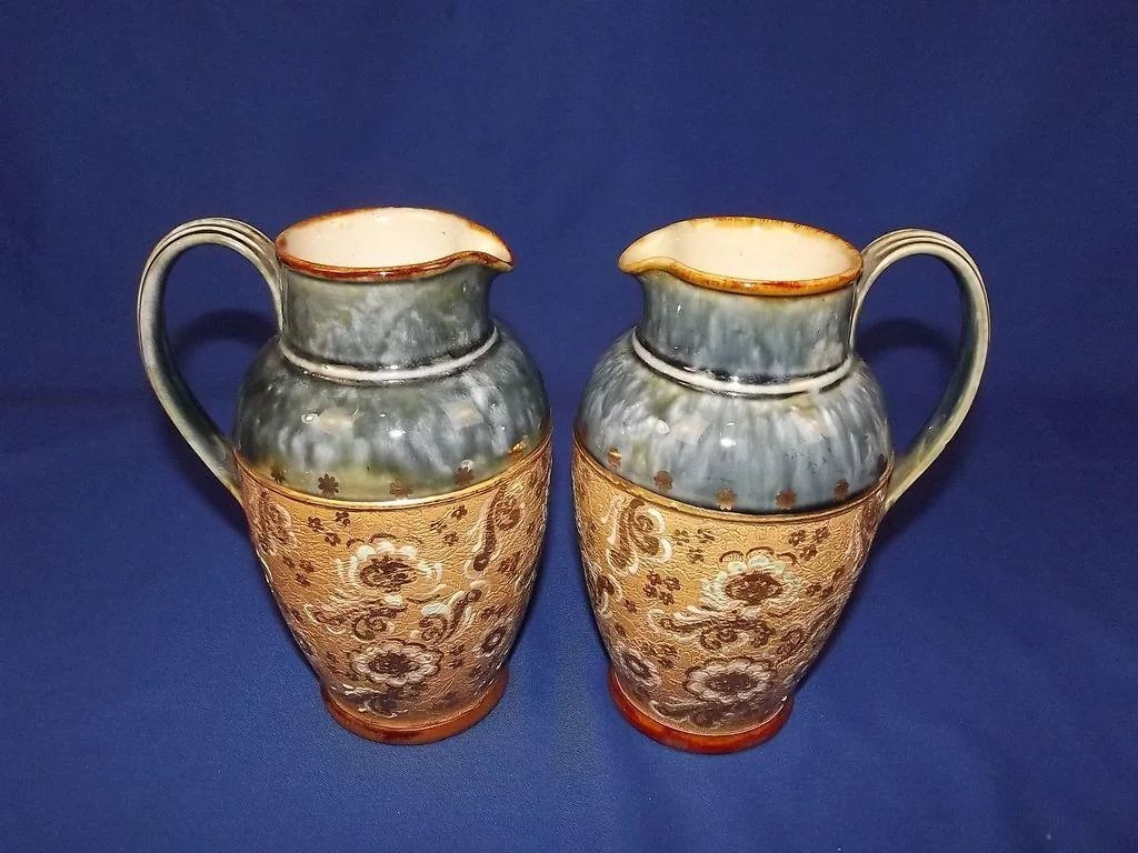 Circa 1910 Pair Of Slater Royal Doulton Stoneware Jugs - Image 2