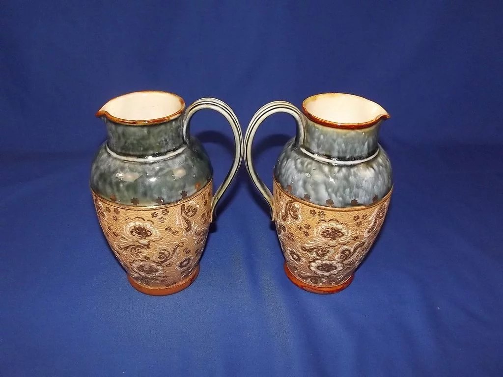 Circa 1910 Pair Of Slater Royal Doulton Stoneware Jugs - Image 4