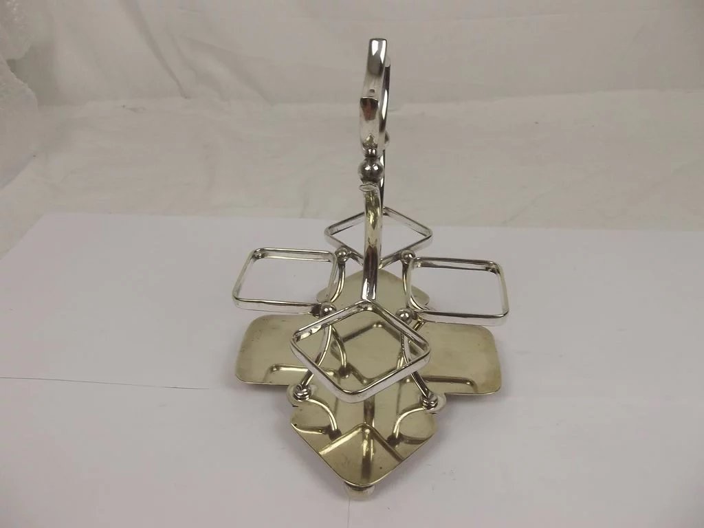 Circa 1910 Silver Plated & Cut Glass Condiment - Image 5