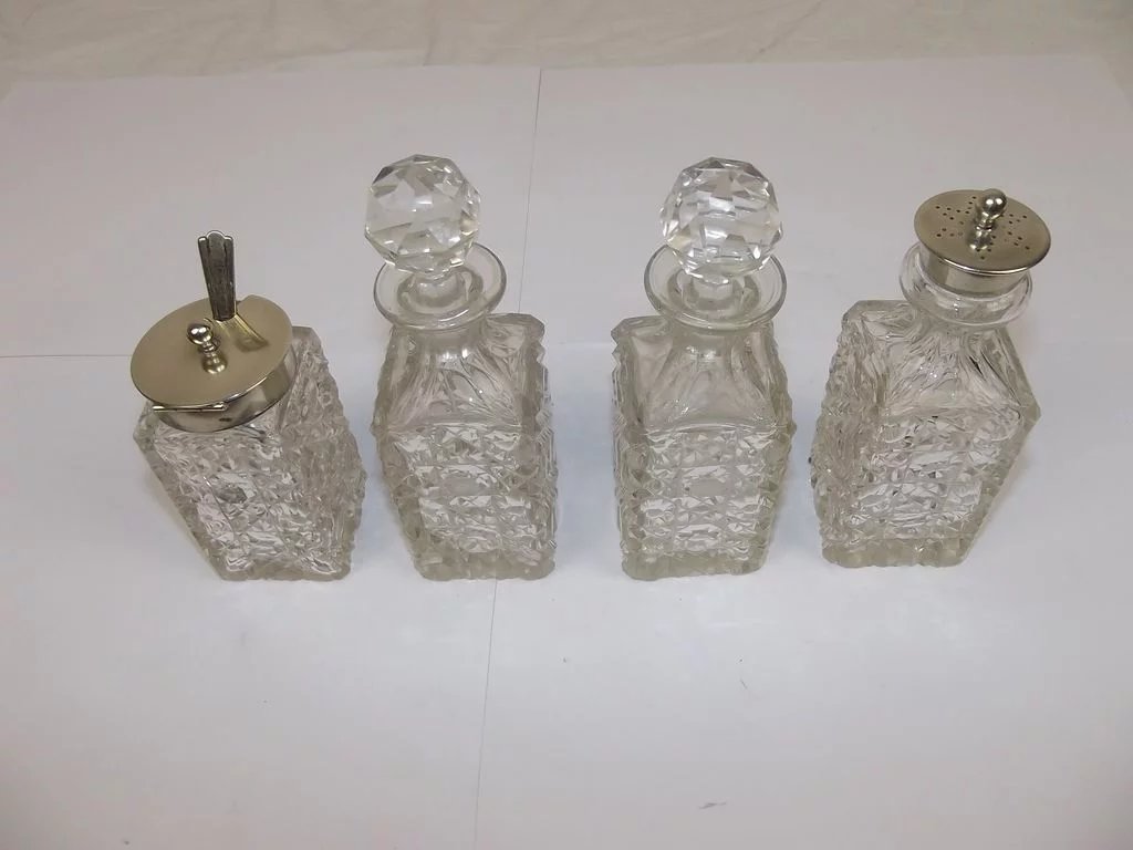 Circa 1910 Silver Plated & Cut Glass Condiment - Image 9