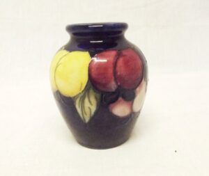 Circa 1925 William Moorcroft Wisteria Plum Pattern Miniature Vase