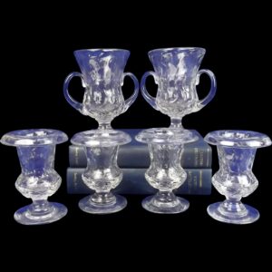 Circa 1930 Set Of Six Royal Brierley Glass Vases By Constance Spry