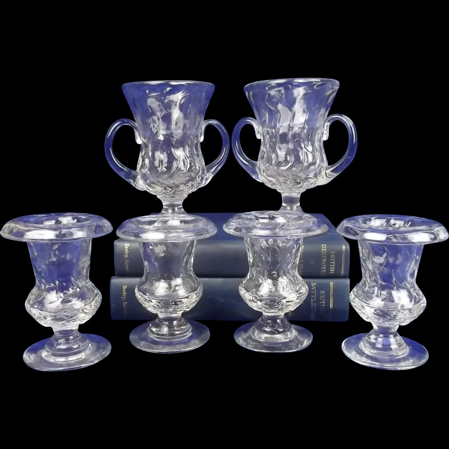 Circa 1930 Set Of Six Royal Brierley Glass Vases By Constance Spry