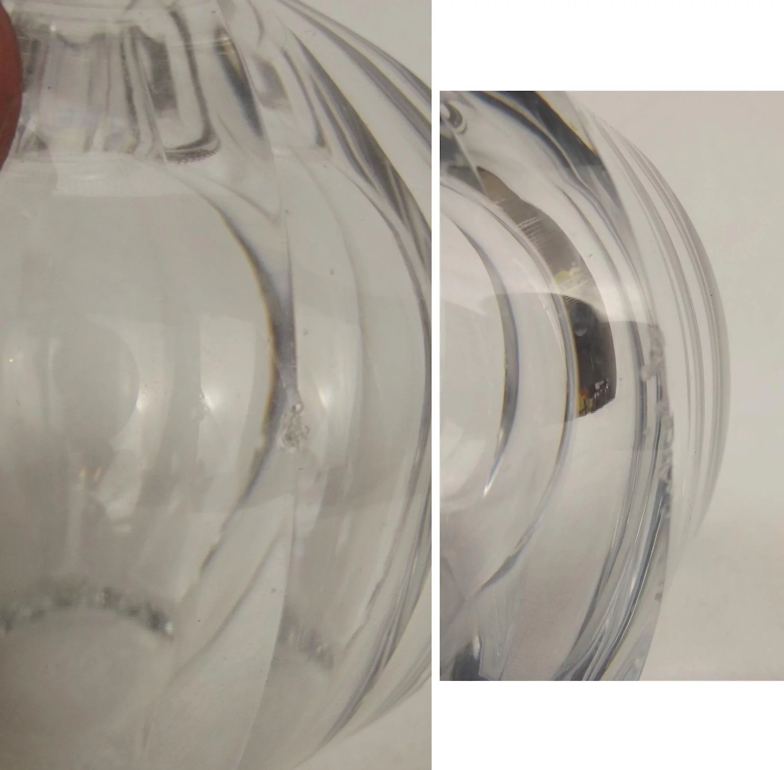 Circa 1930 Two Silver Collared Cut Crystal Glass Baccarat Decanters - Image 5