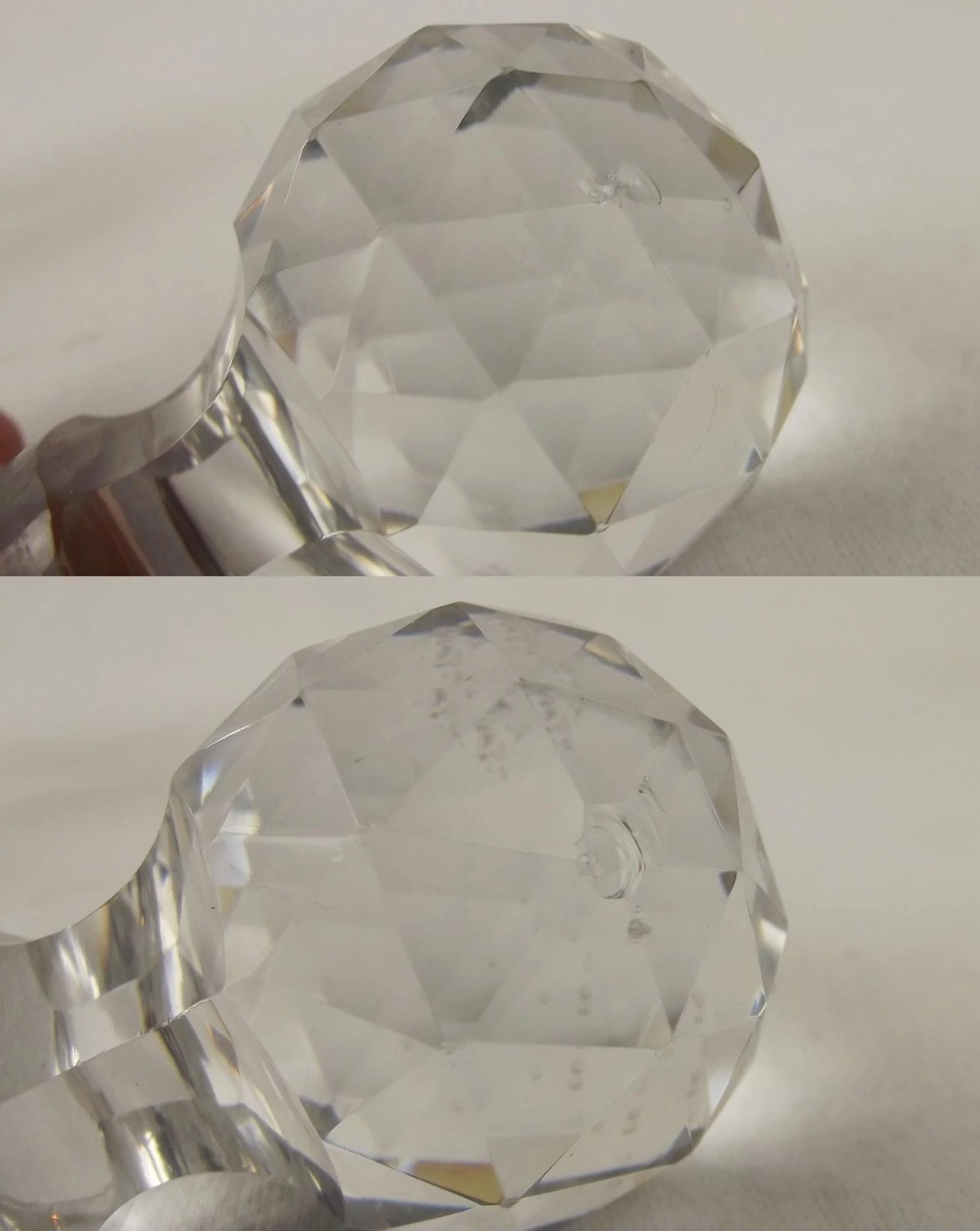 Circa 1930 Two Silver Collared Cut Crystal Glass Baccarat Decanters - Image 7