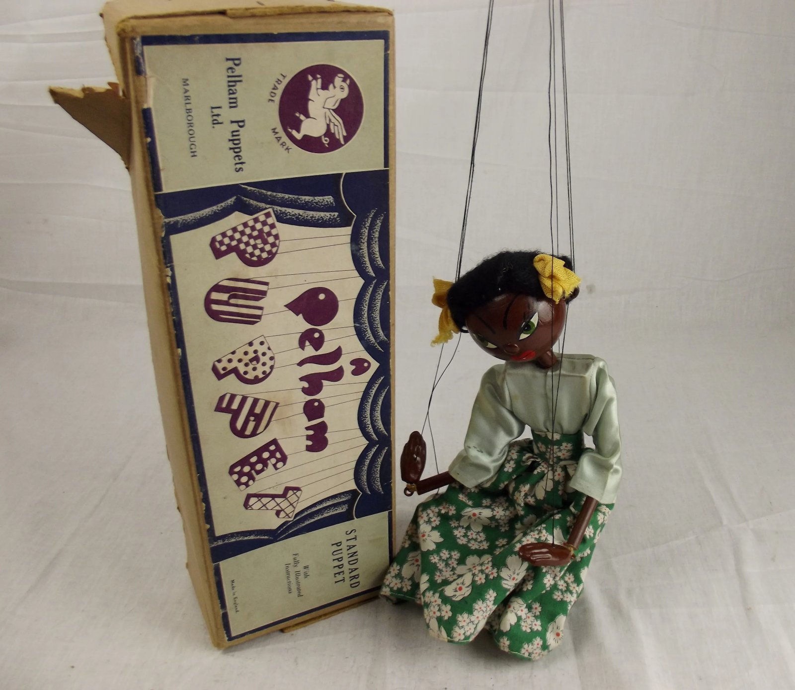 Circa 1950s Pelham Puppet Type SS Girl with Flower Skirt