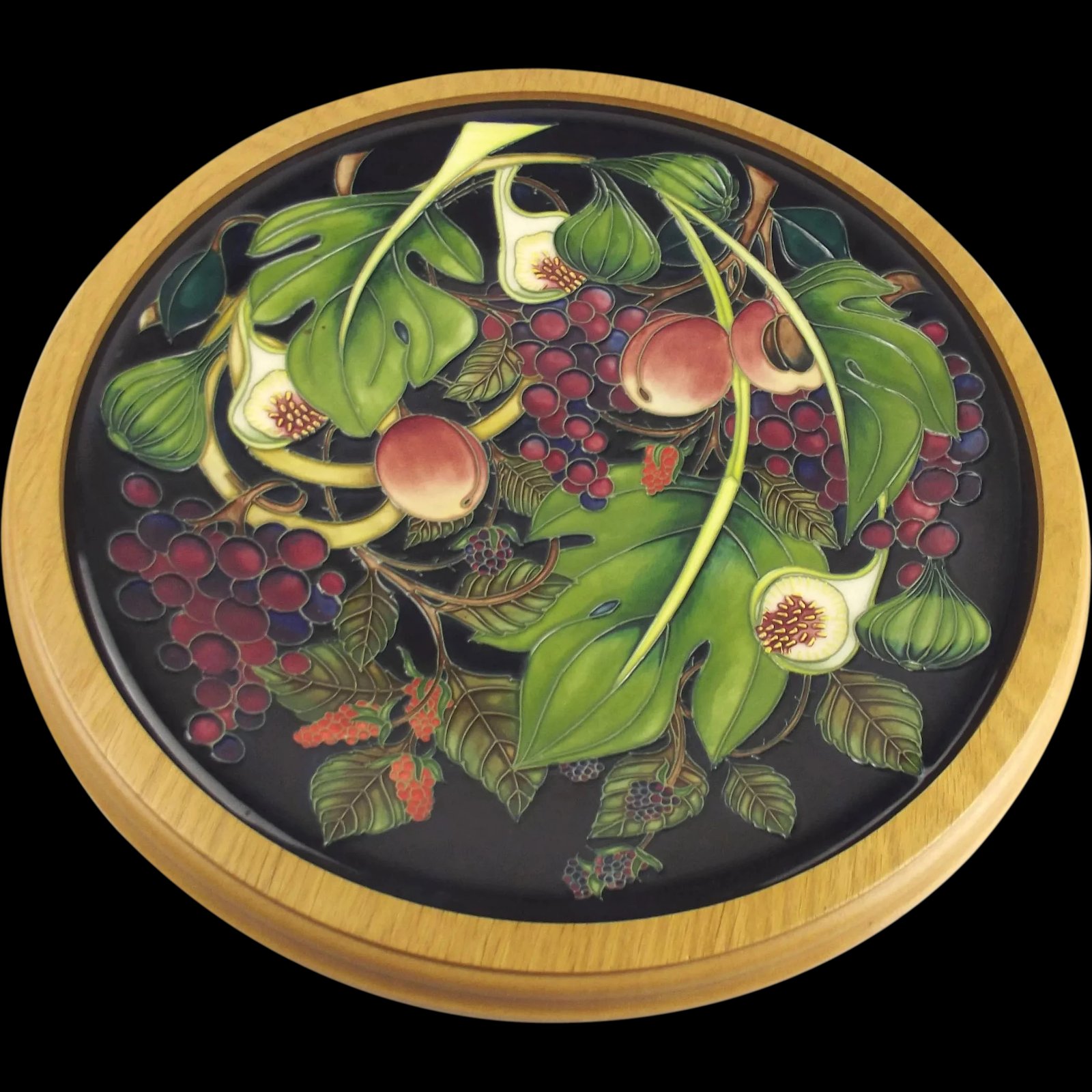 Circa 2000 Framed Moorfcroft Queen`s Choice Pattern Charger