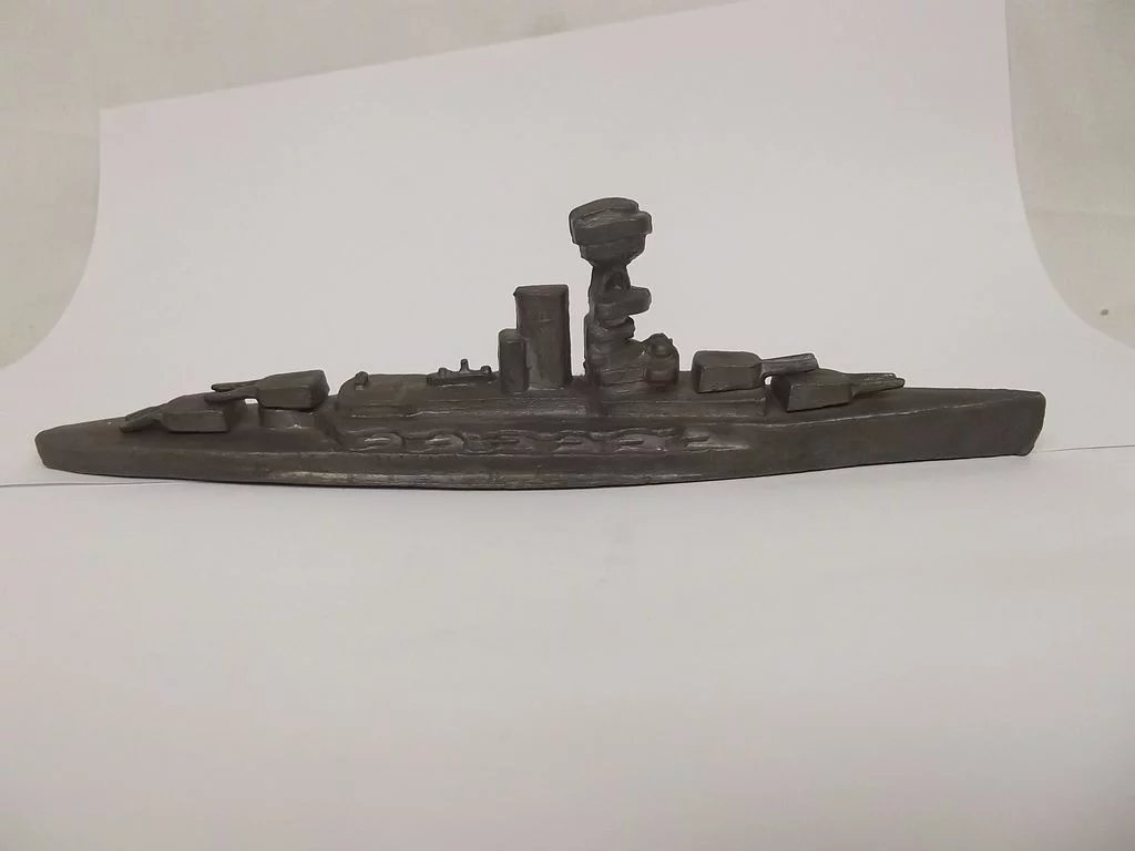 Circa WW2 Lead Battleship Made On Board - Image 7