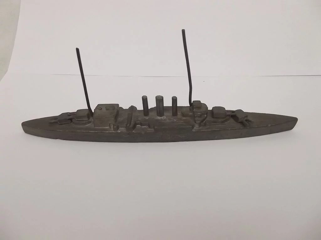 Circa WW2 Lead Heavy Cruiser Ship Made On Board - Image 3