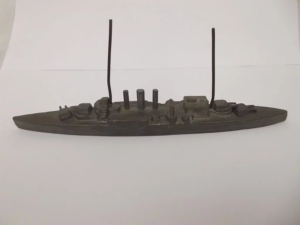 Circa WW2 Lead Heavy Cruiser Ship Made On Board - Image 4