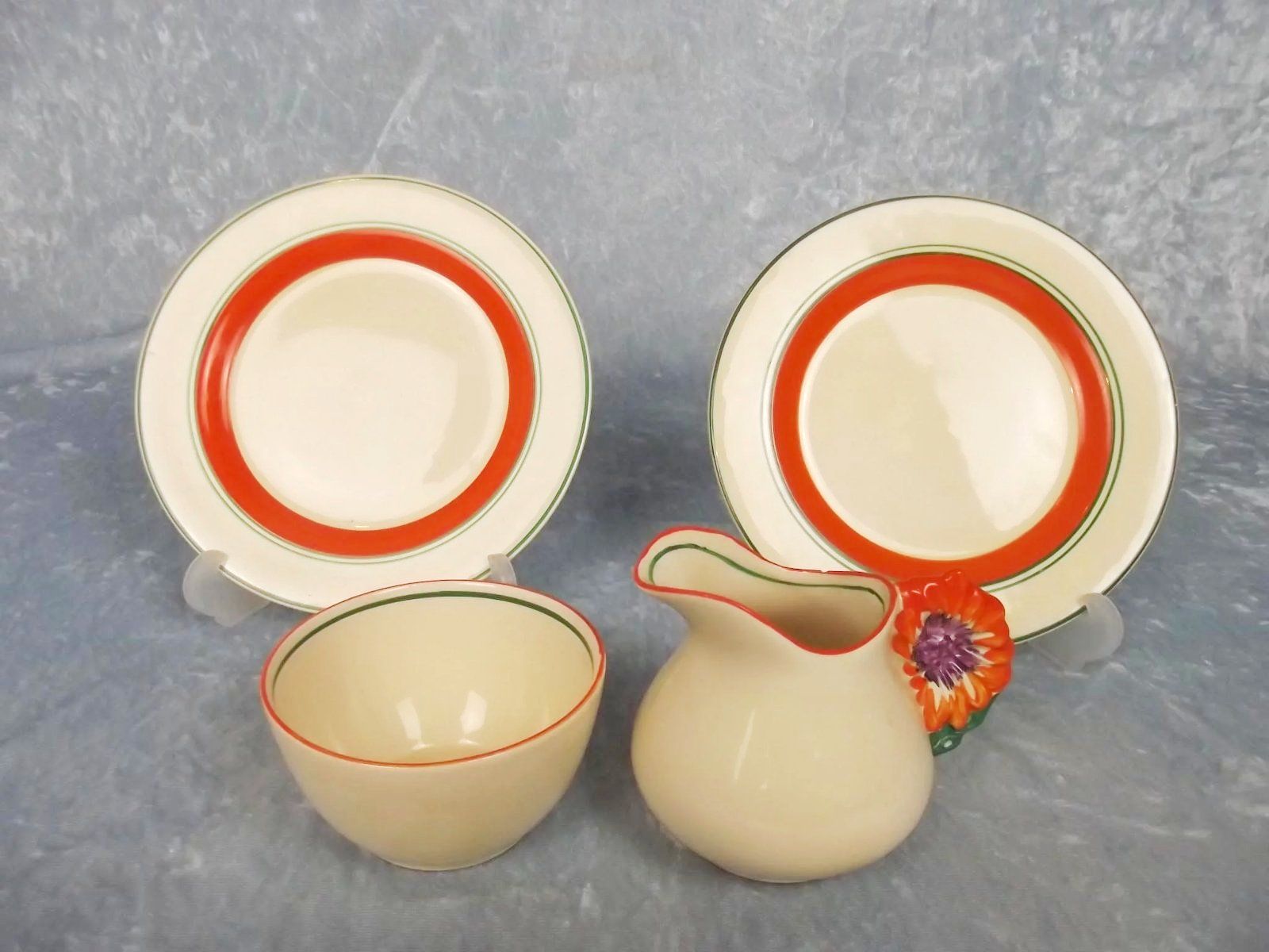 Clarice Cliff Bizarre Marguerite Pattern Tea For Two Set - Image 2