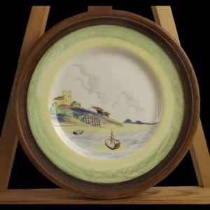 Clarice Cliff Crayon Scene Pattern Wall Plate Circa 1934*