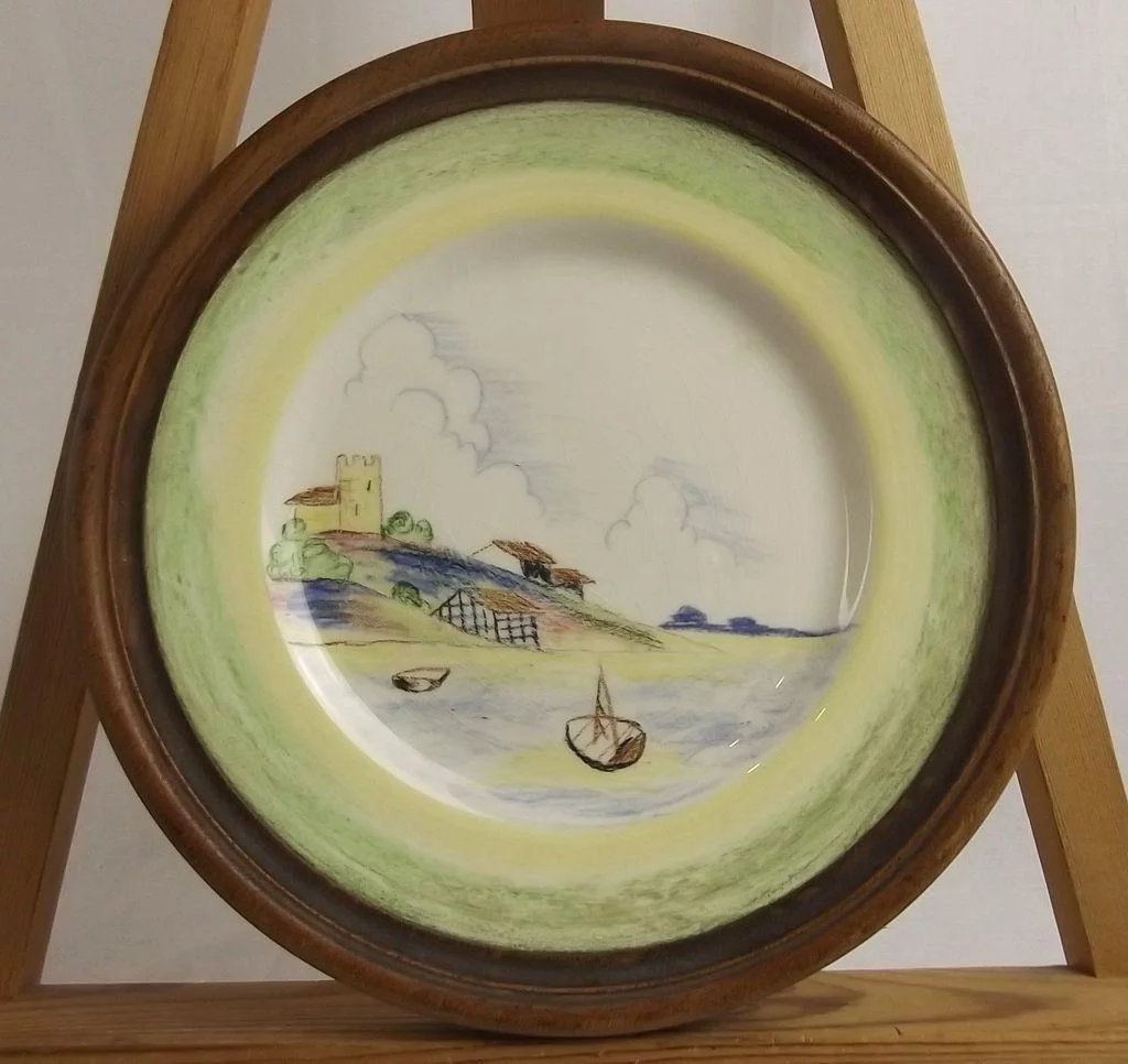 Clarice Cliff Crayon Scene Pattern Wall Plate Circa 1934* - Image 2