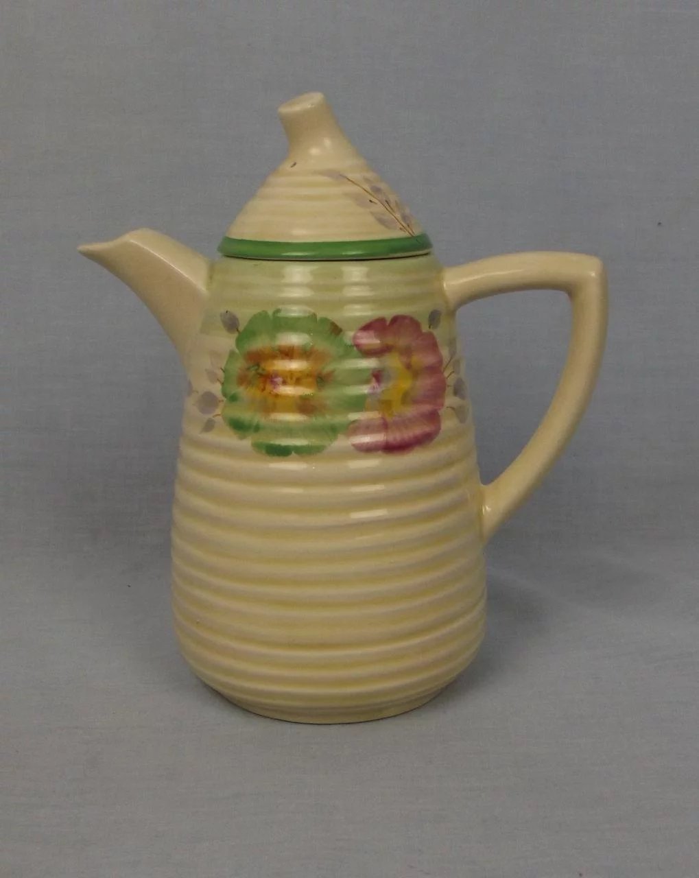 Clarice Cliff Lynton Shape Sundew Green Pattern Coffee Pot Circa 1936 - Image 2