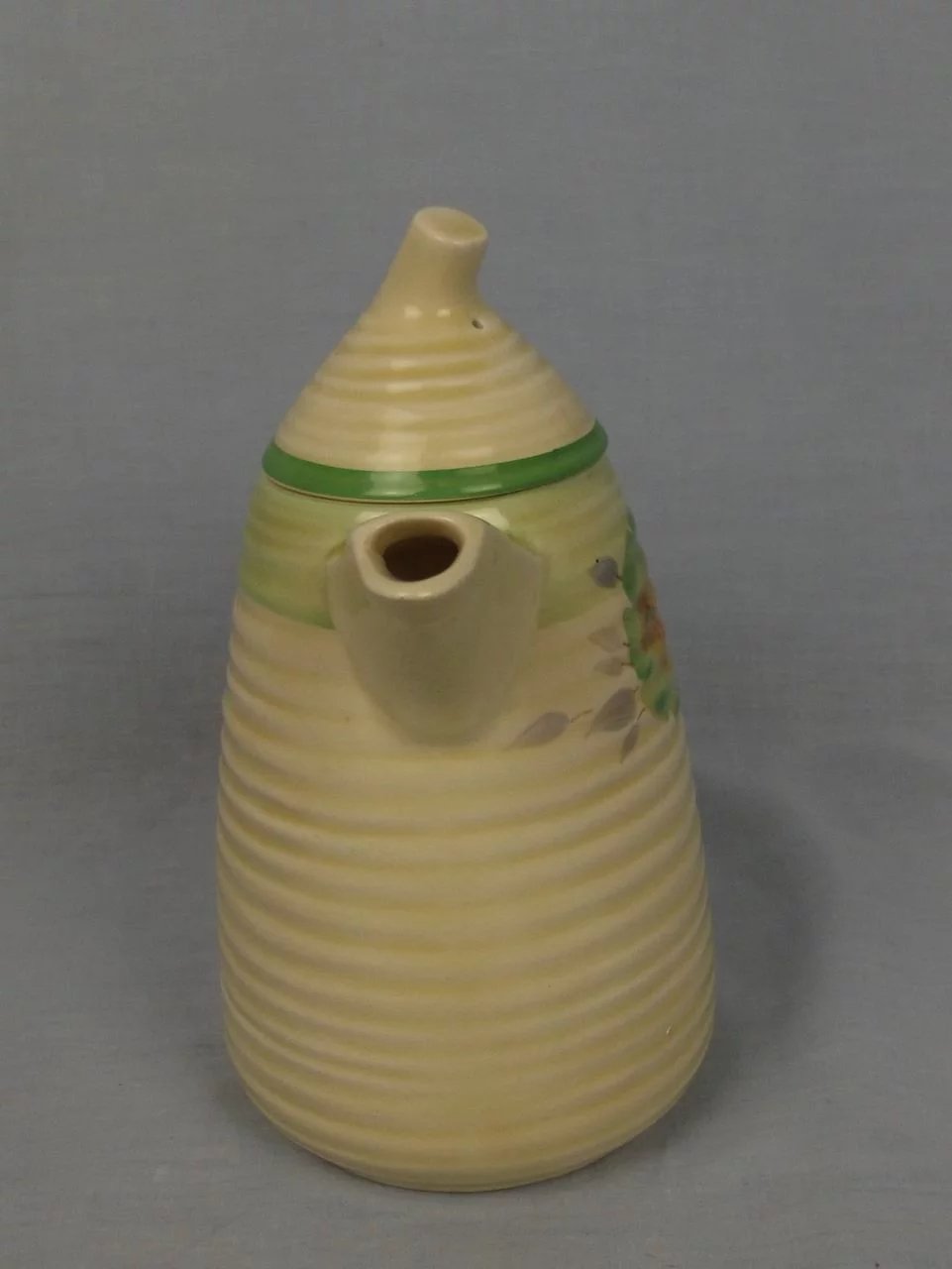 Clarice Cliff Lynton Shape Sundew Green Pattern Coffee Pot Circa 1936 - Image 3