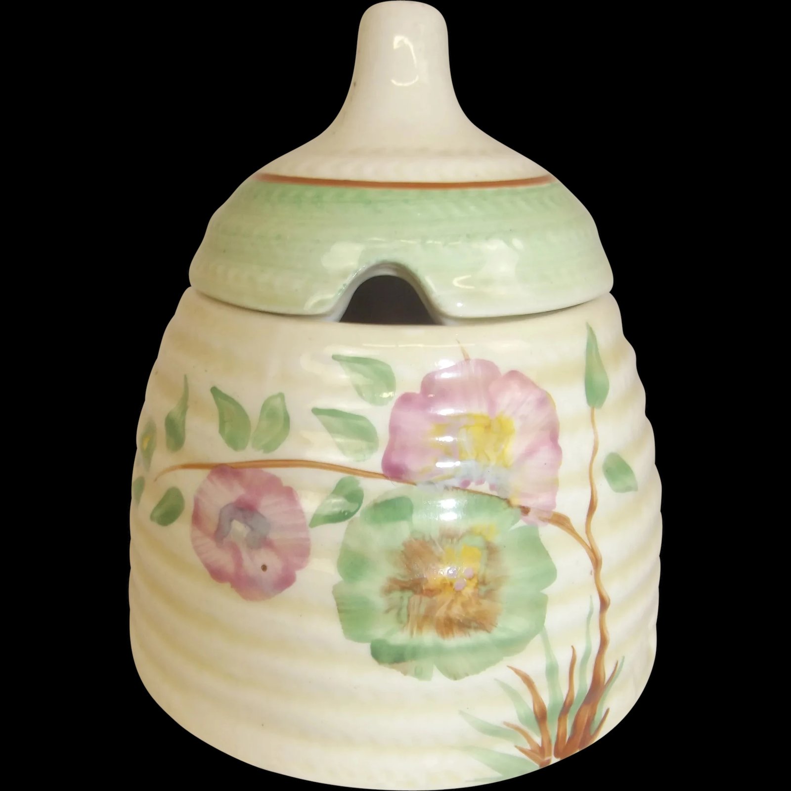 Clarice Cliff Newport Pottery Rhodanthe Pattern Beehive Honey Pot*