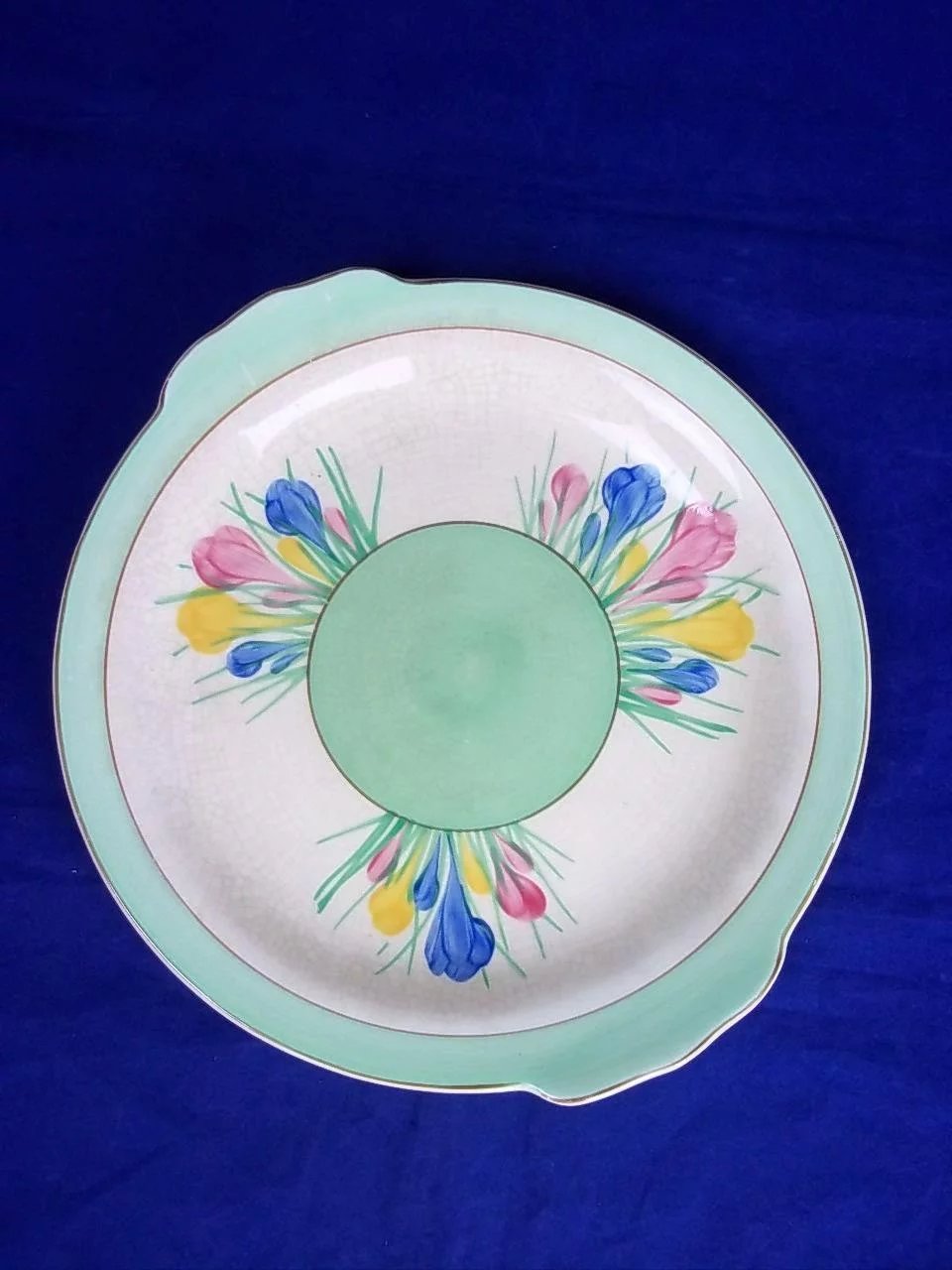 Clarice Cliff Royal Staffordshire "Crocus" Sandwich Plate #2* - Image 2
