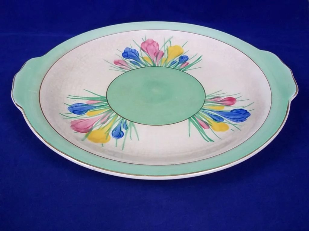 Clarice Cliff Royal Staffordshire "Crocus" Sandwich Plate #2* - Image 3