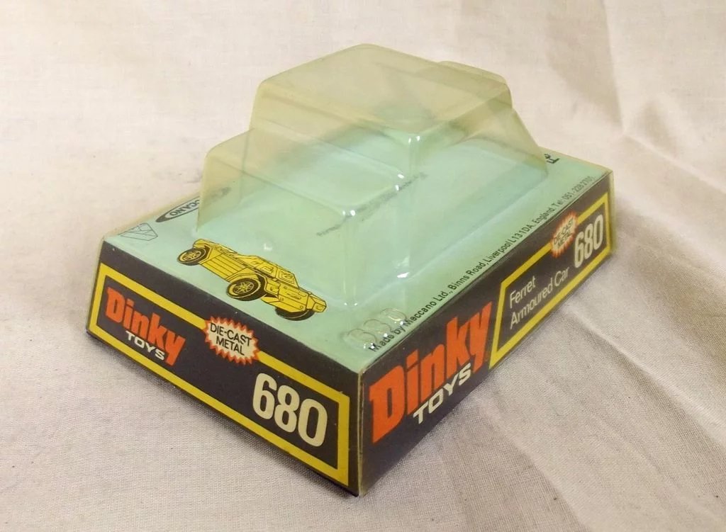 Dinky Toys No. 680 Green Version Ferret Armoured Car, Boxed #2 - Image 10