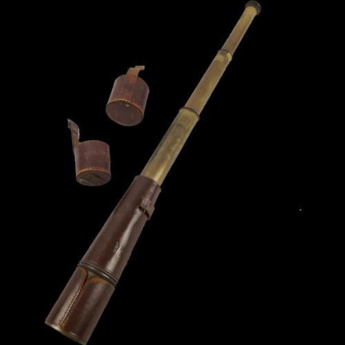 Dollond 3 Draw Leather Bound Brass Signalling Telescope