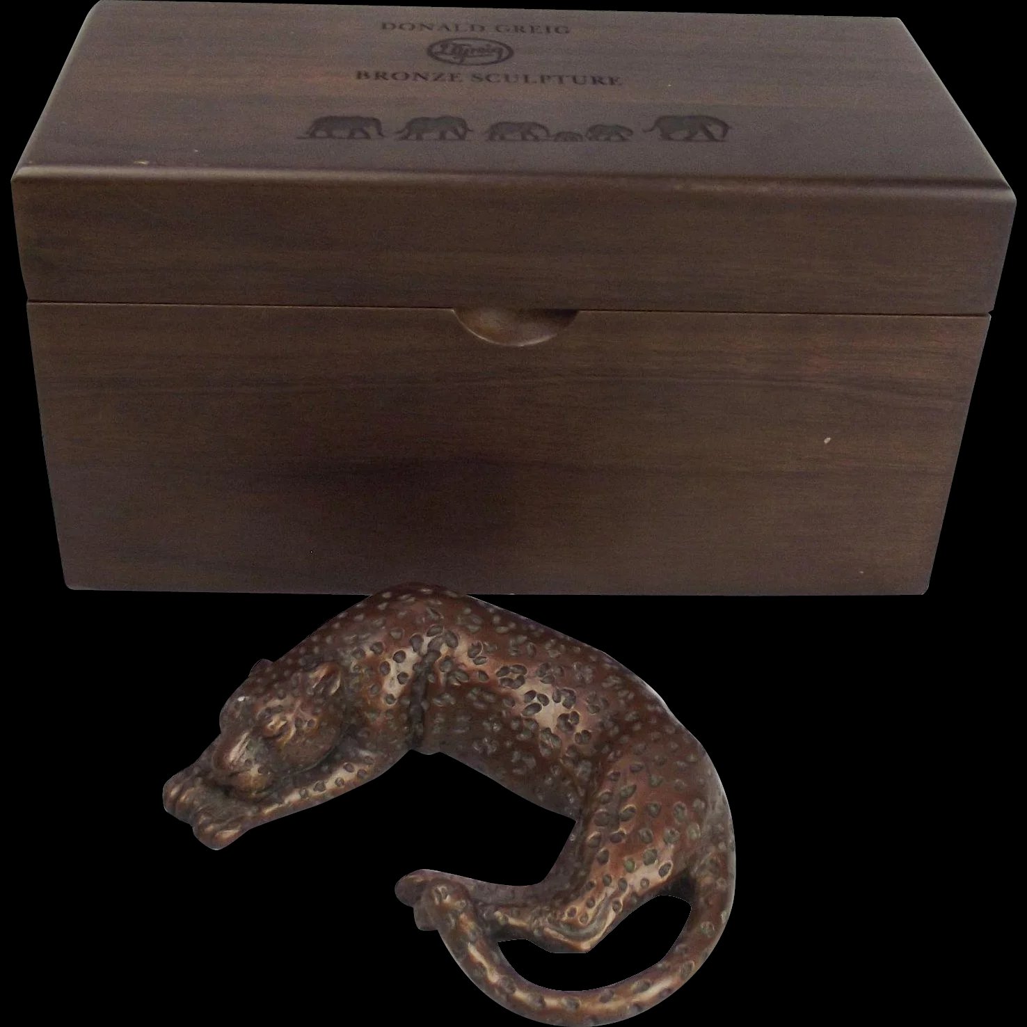 Donald Grieg Bronze Sculpture Of A Leopard Ltd Ed. 4/100 With Presentation Box