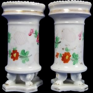 Early 19th Century Pair Of Old Paris Porcelain Spill Vases