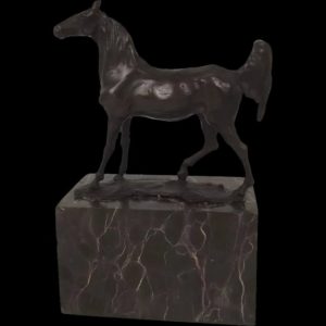 Early 20th Century Bronze Figure Of A Horse On A Marble Base