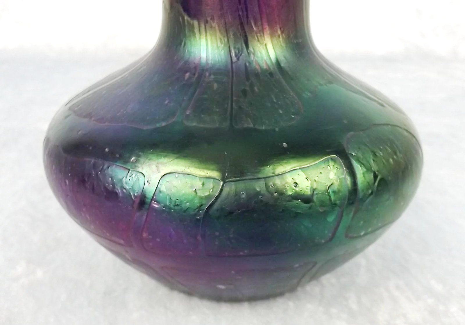 Early 20th Century Cobalt Blue Iridescent Glass Vase Attributed To Pallme Konig - Image 3