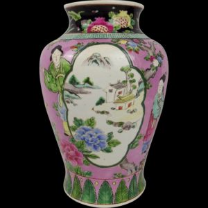 Early 20th Century Japanese Famille Rose/Noir Vase – Signed Te Cu Ka