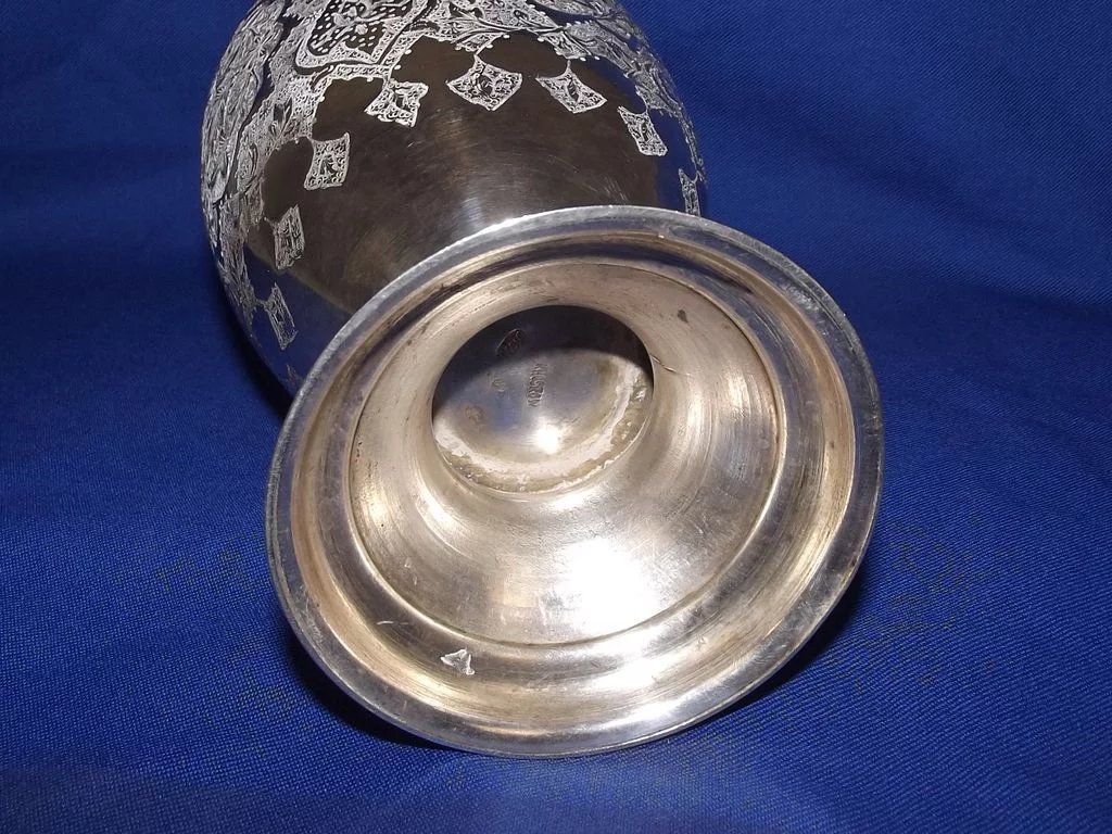 Early 20th Century Superb Persian 84 Solid Silver Vase By Khosrow - Image 9