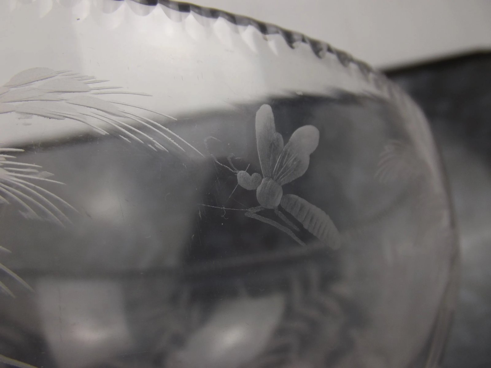Early 20thC Etched Crystal Glass Comport Bowl - Image 10