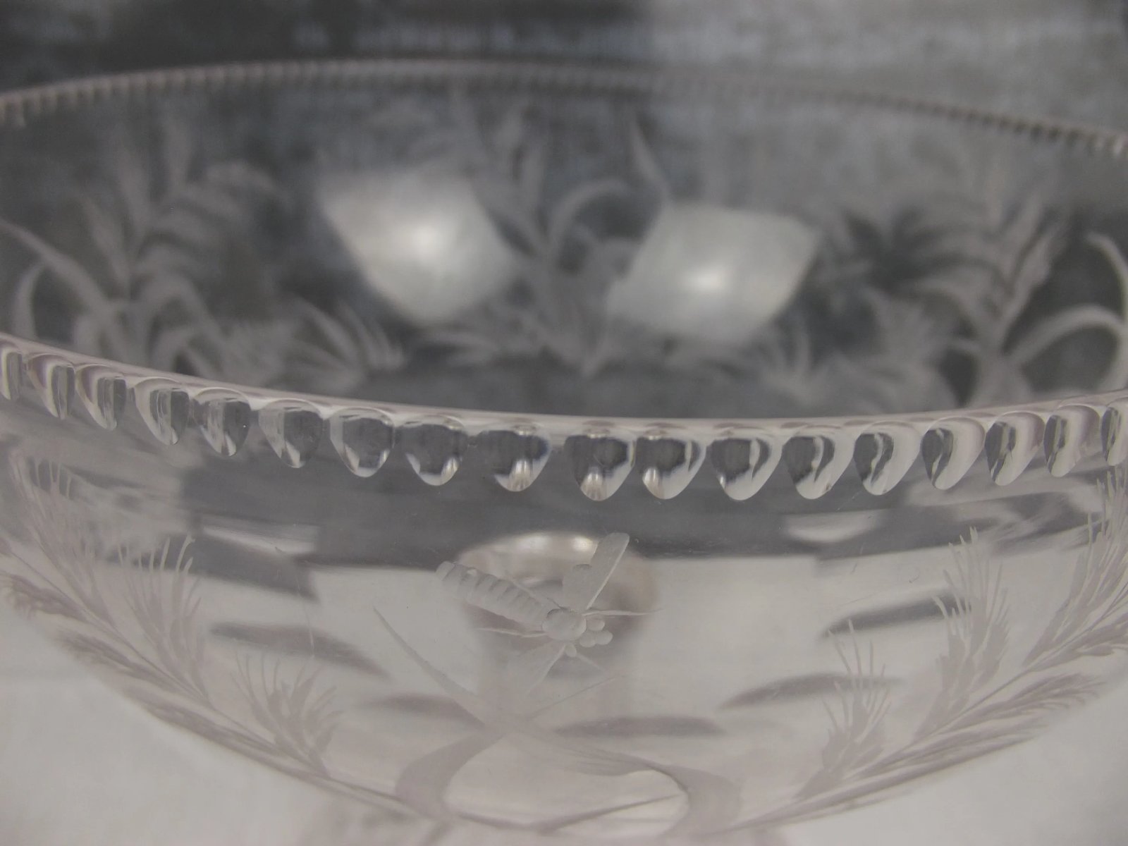 Early 20thC Etched Crystal Glass Comport Bowl - Image 11