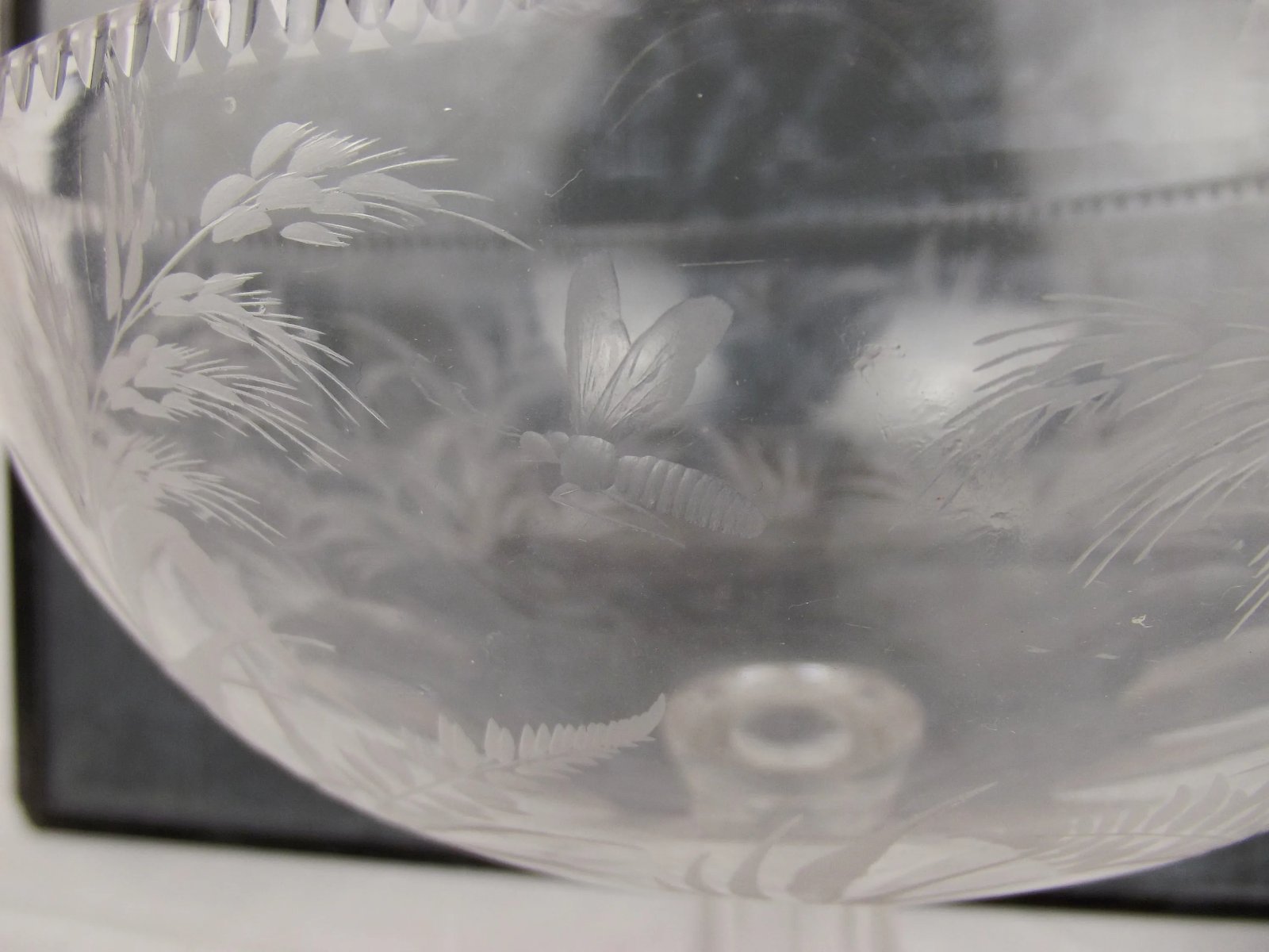 Early 20thC Etched Crystal Glass Comport Bowl - Image 4