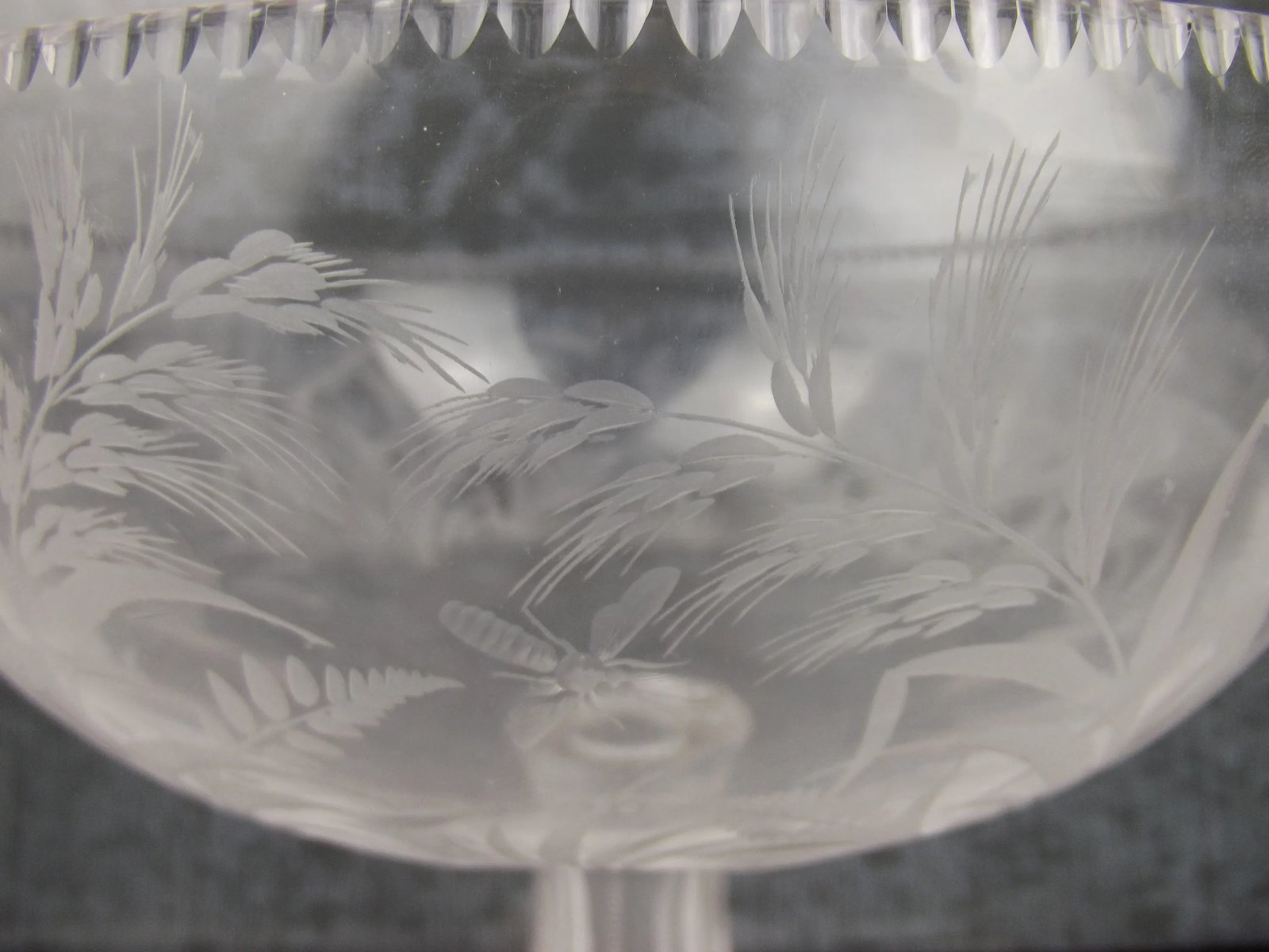 Early 20thC Etched Crystal Glass Comport Bowl - Image 5