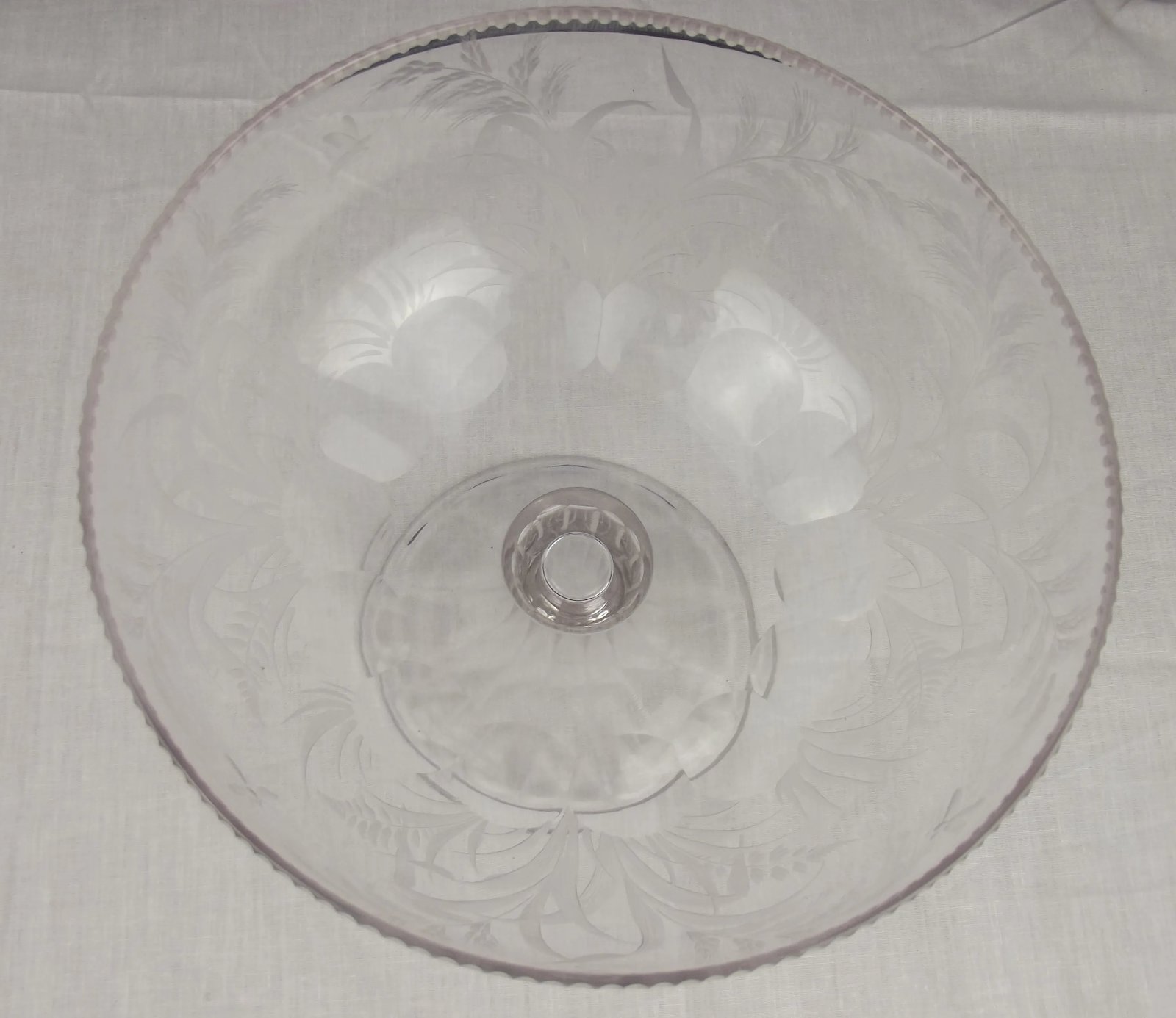 Early 20thC Etched Crystal Glass Comport Bowl - Image 6